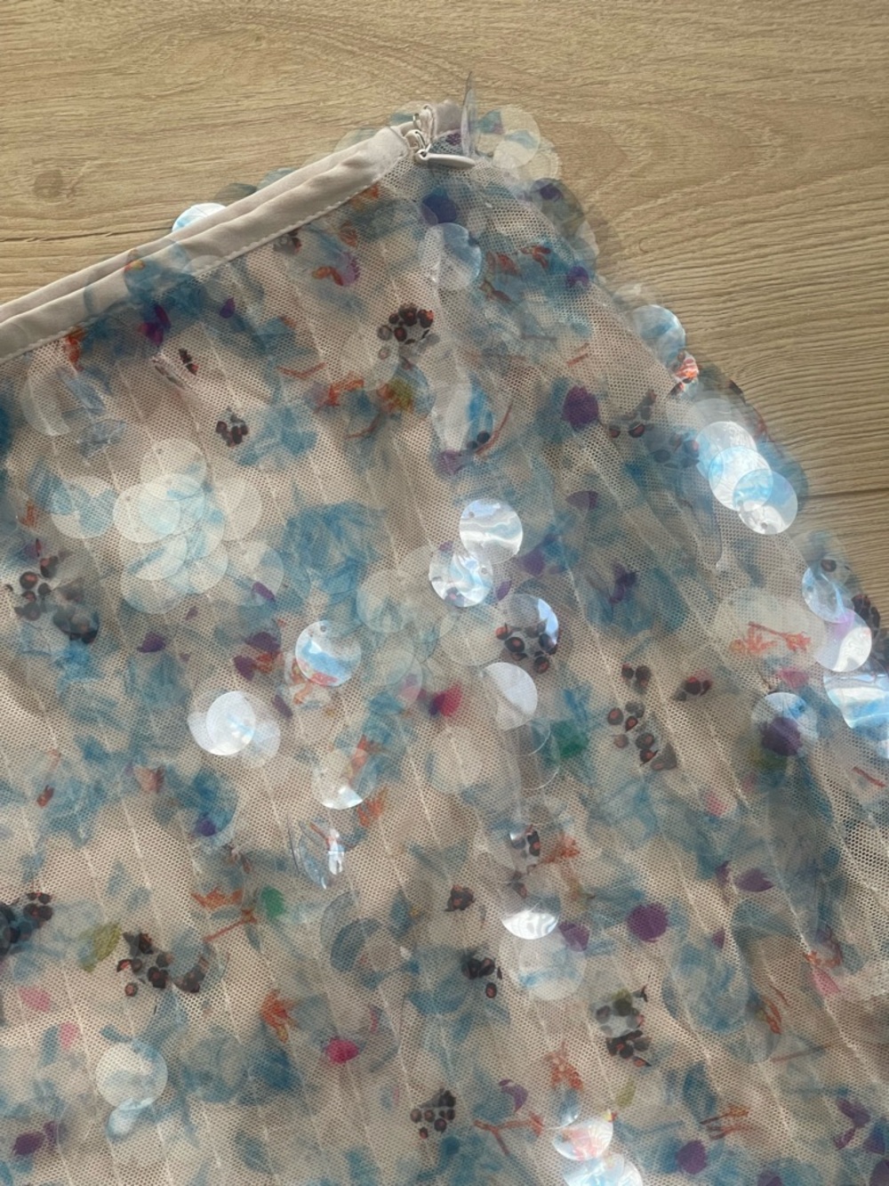 Zara Ecru size medium woman's sequin mini skirt - Picture 10 of 12